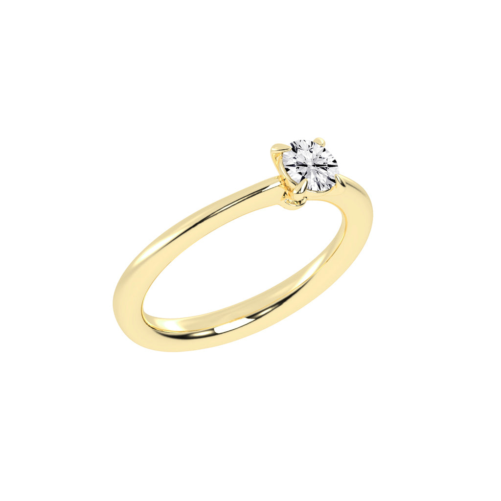 Soleria Tab Prong Round Cut Solitaire Lab Diamond Ring