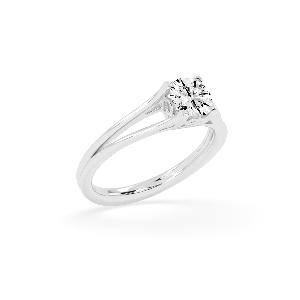 Soltrinia Split shank round cut solitaire lab diamond ring