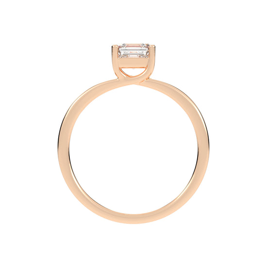 Solvione Square Emerald cut solitaire lab diamond ring