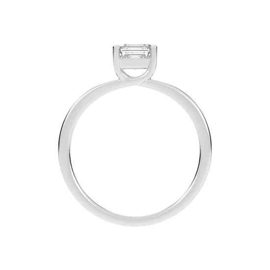 Solvione Square Emerald cut solitaire lab diamond ring