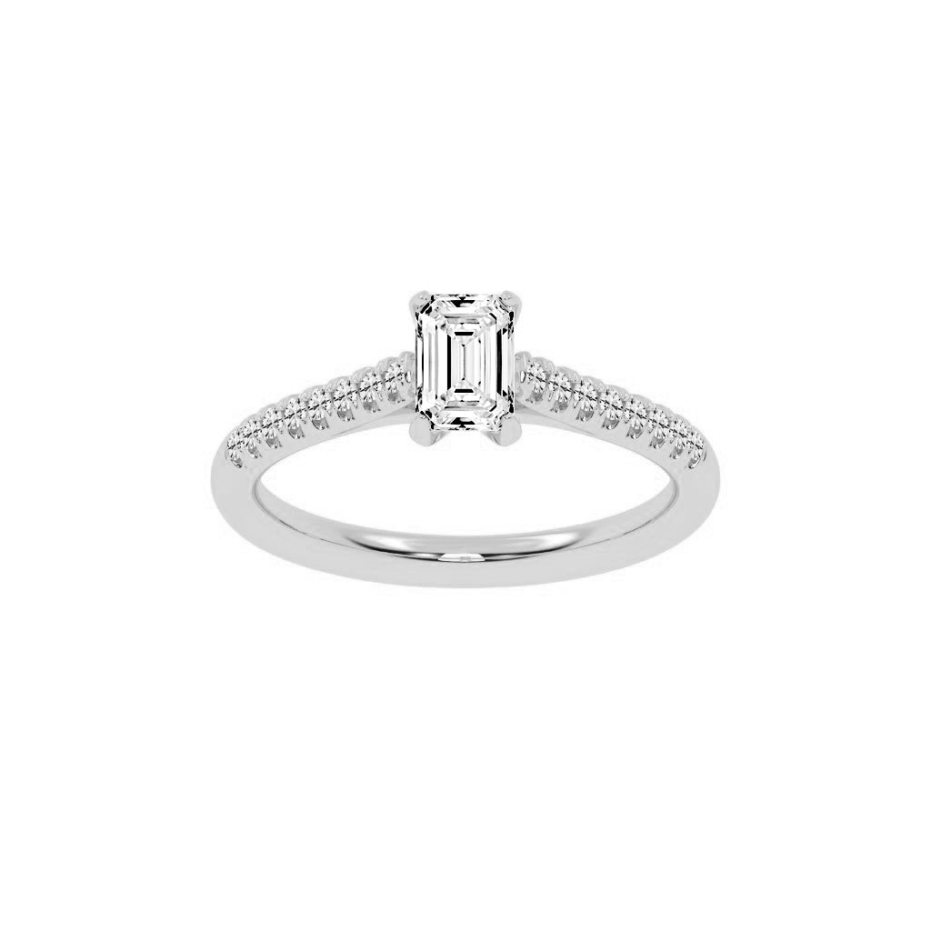 Valovon Shared Prong Round Cut Lab Diamond Ring