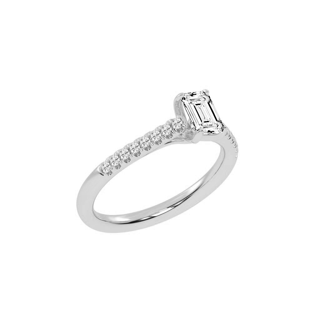 Valovon Shared Prong Round Cut Lab Diamond Ring