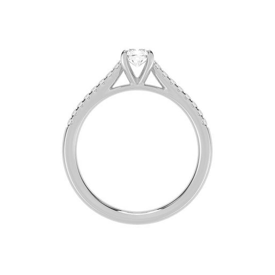 Valovon Shared Prong Round Cut Lab Diamond Ring