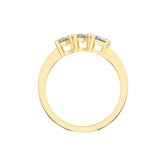 Triancea marquise cut three stone lab diamond ring