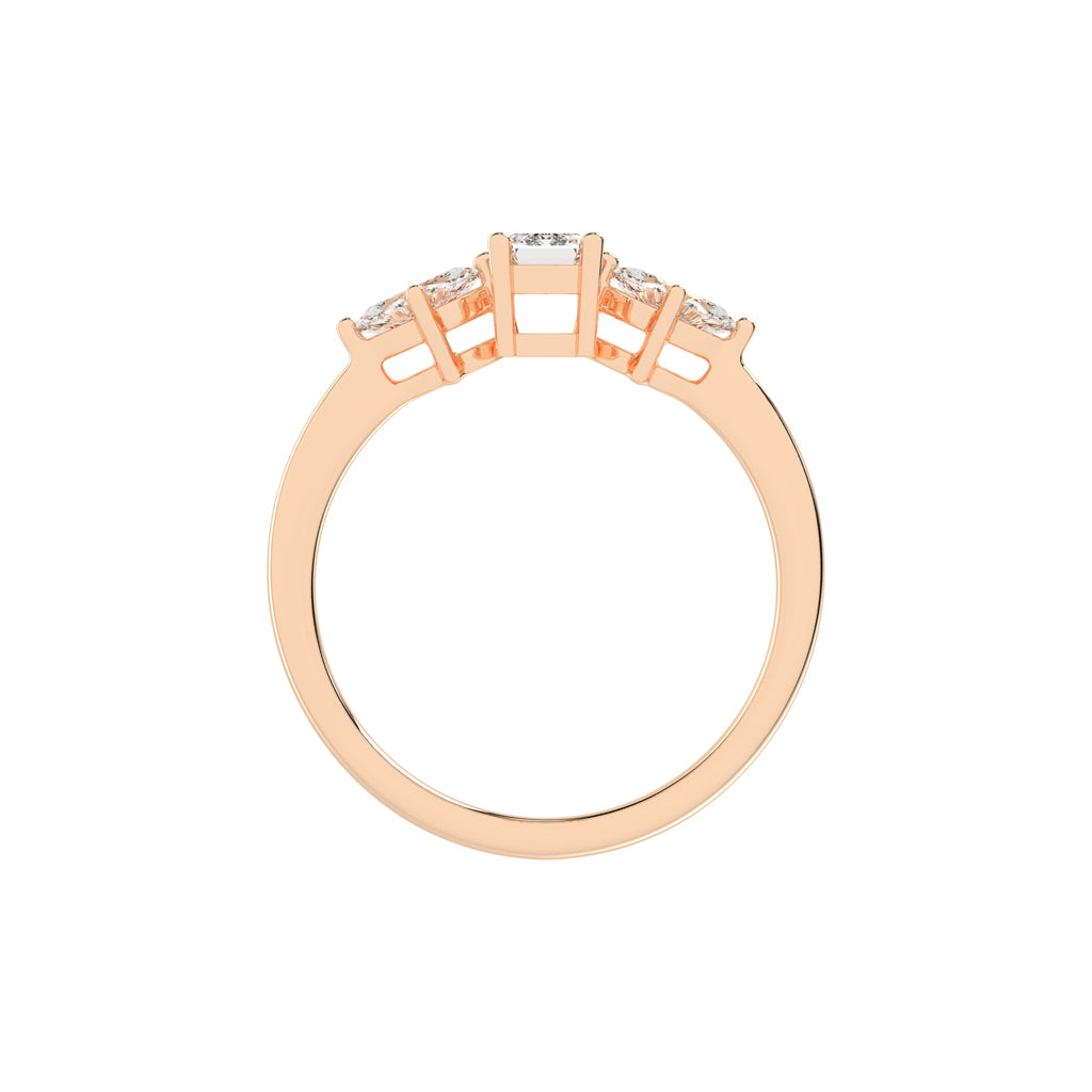 Trivelle classic trilogy emerald cut lab diamond ring