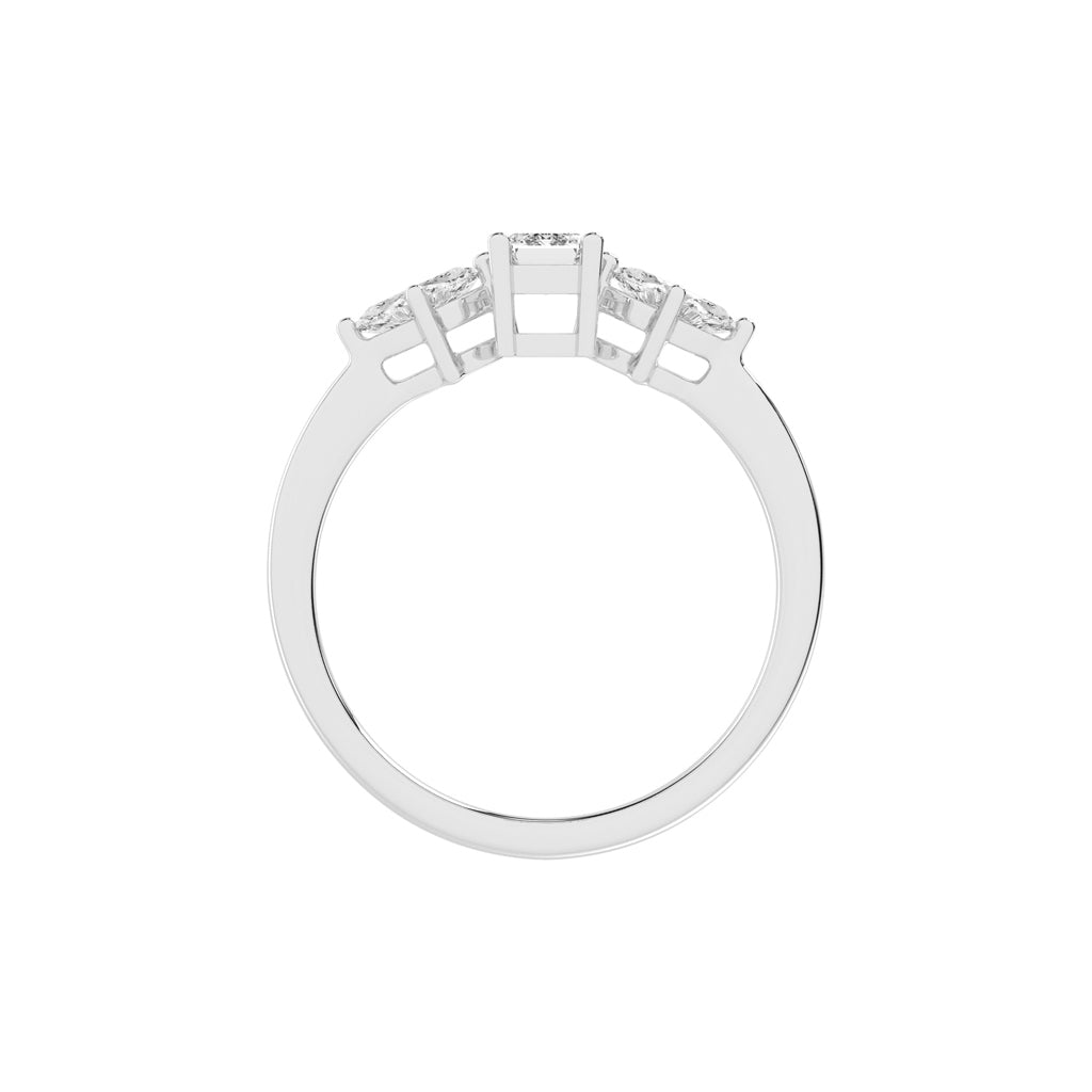 Trivelle classic trilogy emerald cut lab diamond ring