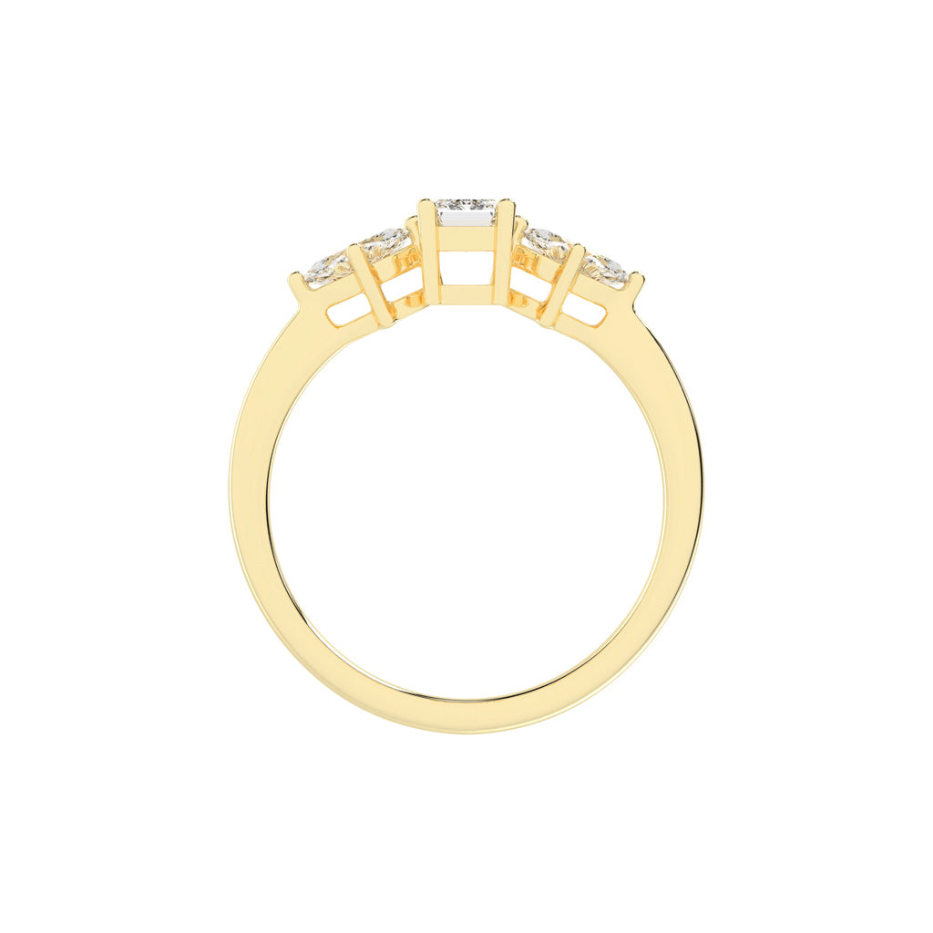 Trivelle classic trilogy emerald cut lab diamond ring
