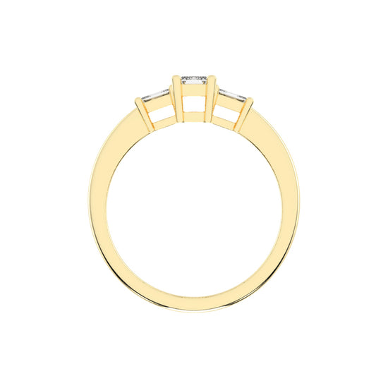 Triamira Emerald Cut Three Stone Lab Diamond Ring