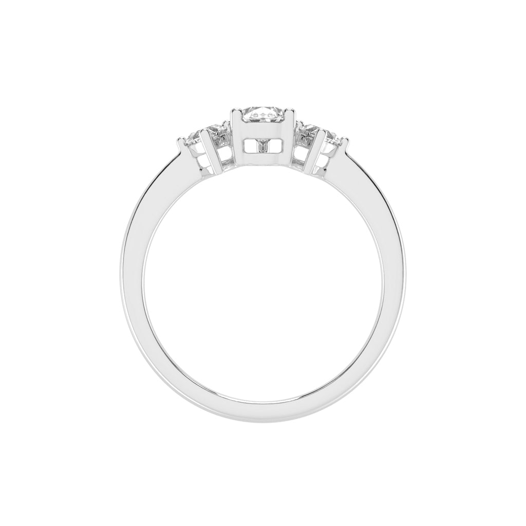 Triadiva Pear Cut Three Stone Lab Diamond Ring