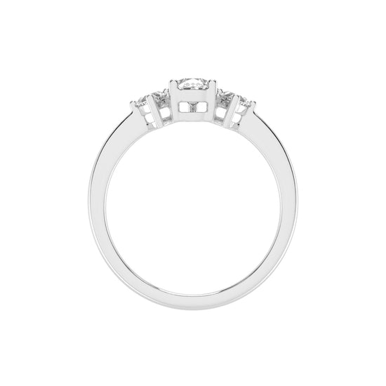 Triadiva Pear Cut Three Stone Lab Diamond Ring