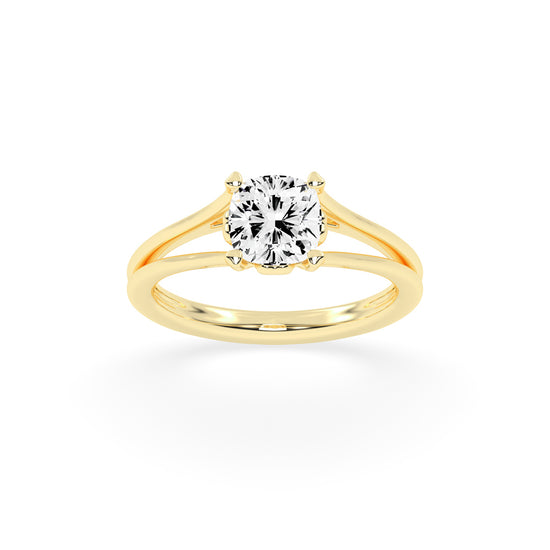 925 Silver 18K Gold Plated Solitaire Diamond-Style Ring – Elegant Designer Jewellery