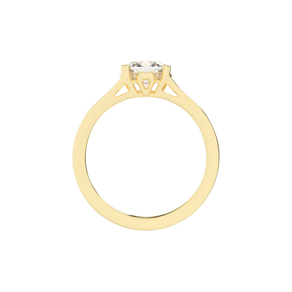925 Silver 18K Gold Plated Solitaire Diamond-Style Ring – Elegant Designer Jewellery