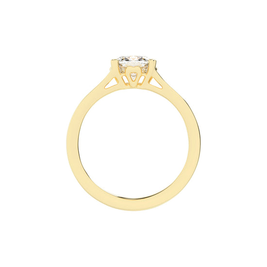 925 Silver 18K Gold Plated Solitaire Diamond-Style Ring – Elegant Designer Jewellery