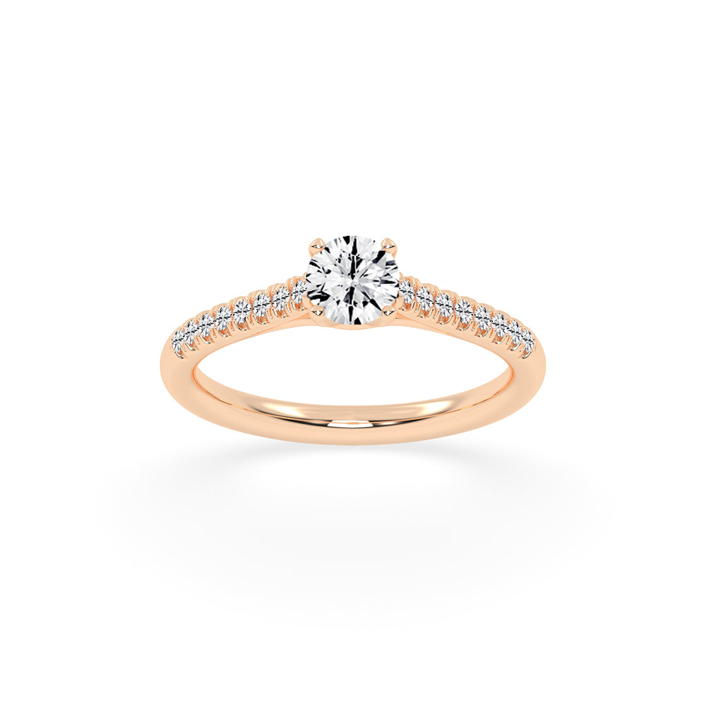 Sidianaire cathedral pear cut side stone lab diamond ring