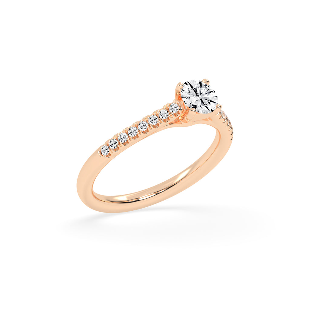 Sidianaire cathedral pear cut side stone lab diamond ring