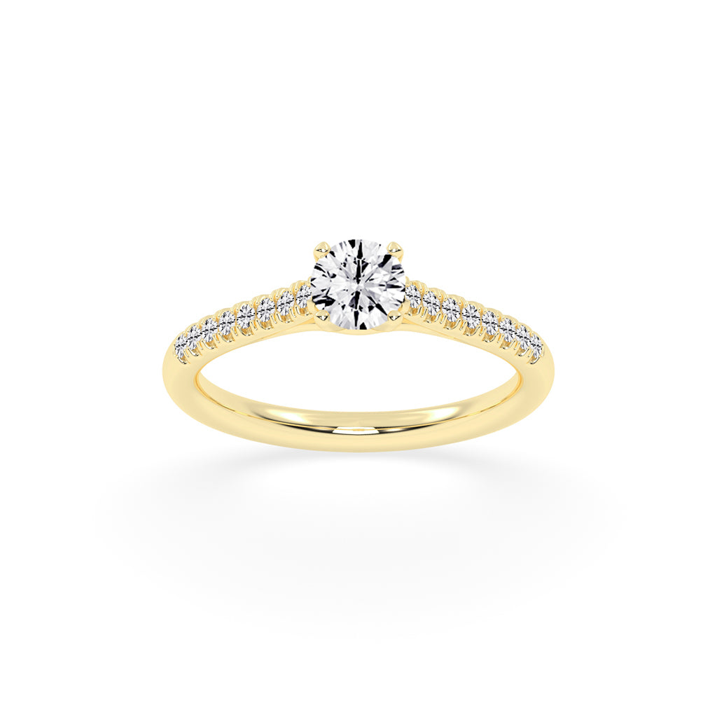 Sidianaire cathedral pear cut side stone lab diamond ring