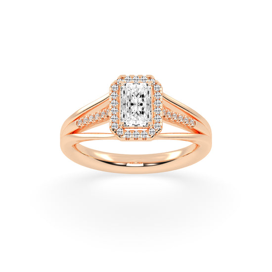 Elysira Split shank radiant cut classic lab diamond ring
