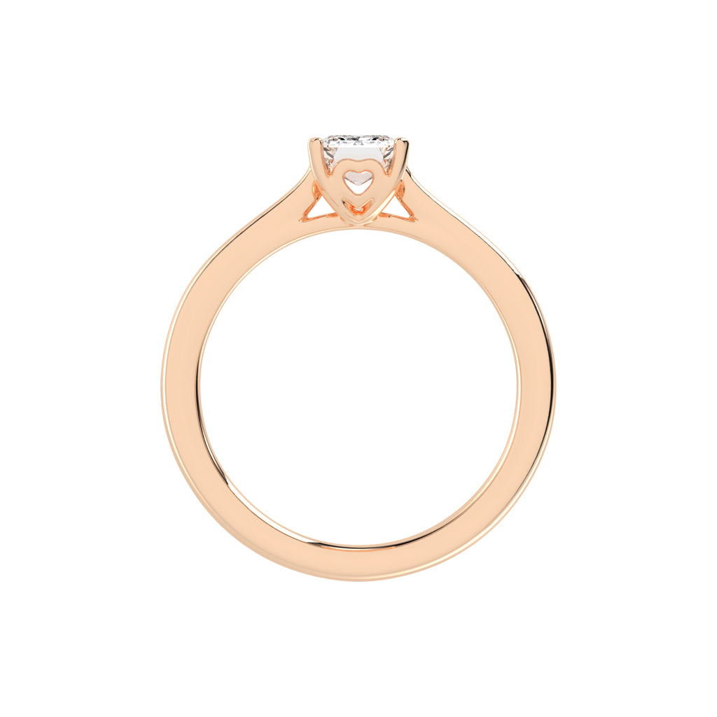 Solaveris Emerald cut solitaire lab diamond ring