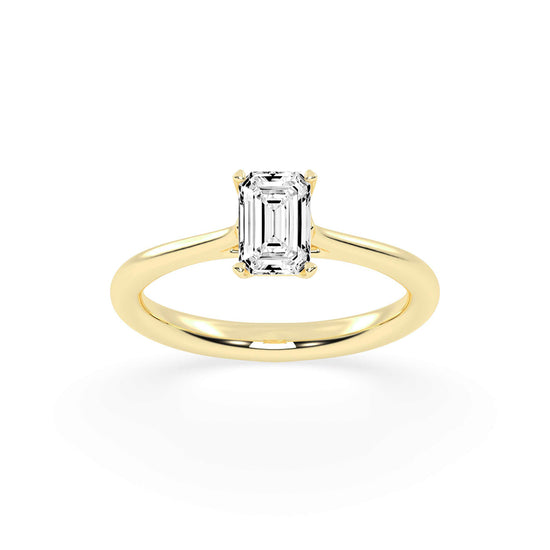 Solaveris Emerald cut solitaire lab diamond ring