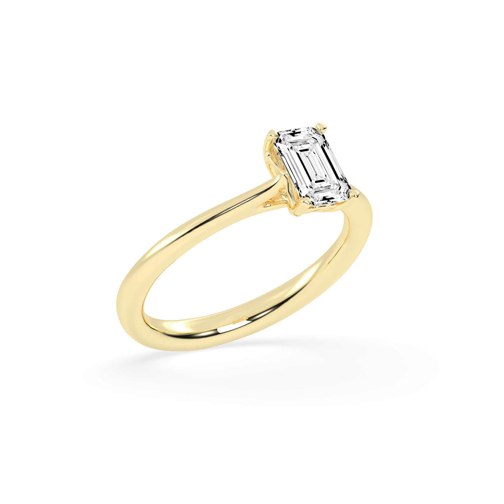 Solaveris Emerald cut solitaire lab diamond ring