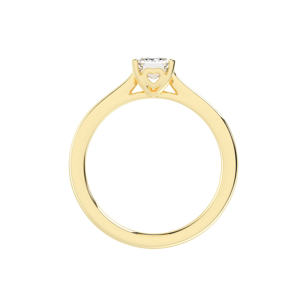 Solaveris Emerald cut solitaire lab diamond ring