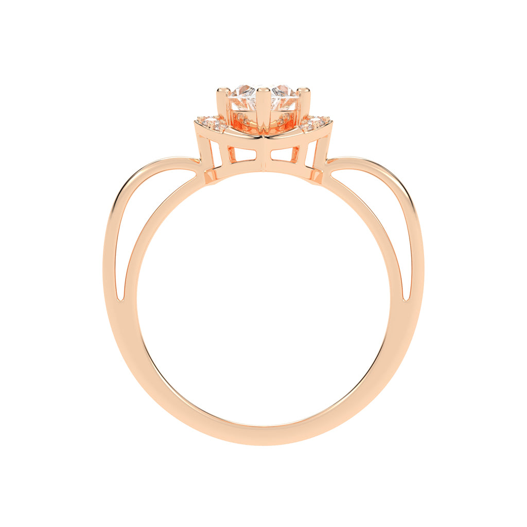 Delamira reversed tapred marquise cut delicate lab diamond ring