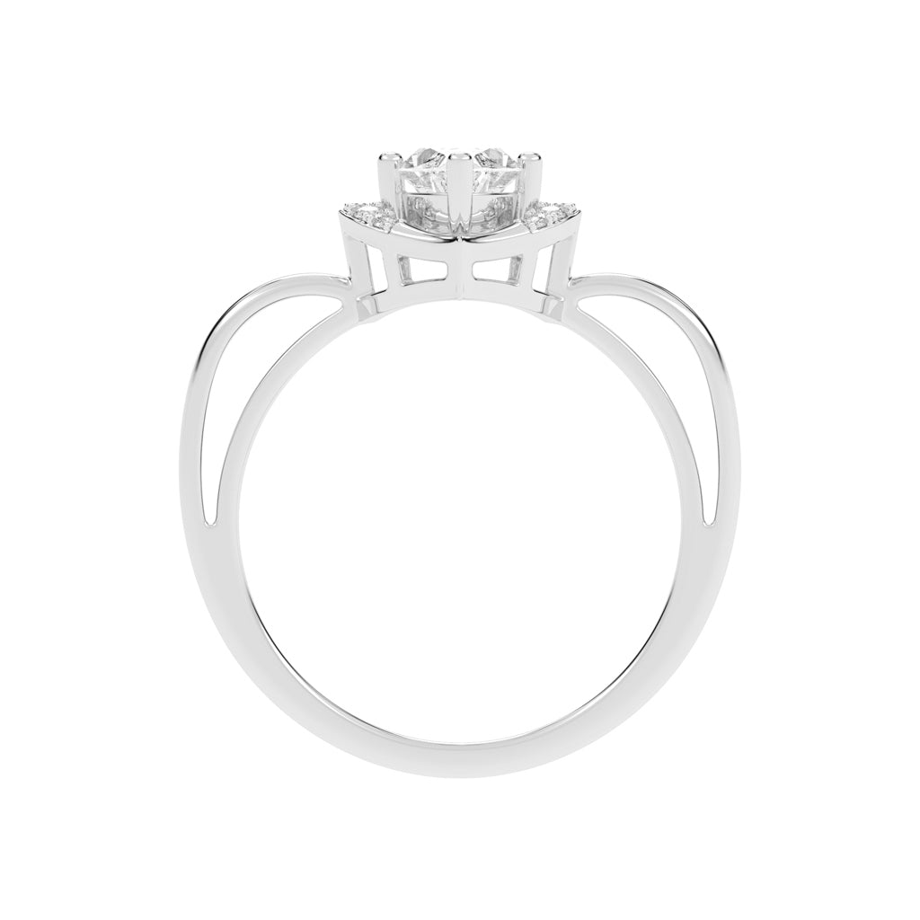 Delamira reversed tapred marquise cut delicate lab diamond ring