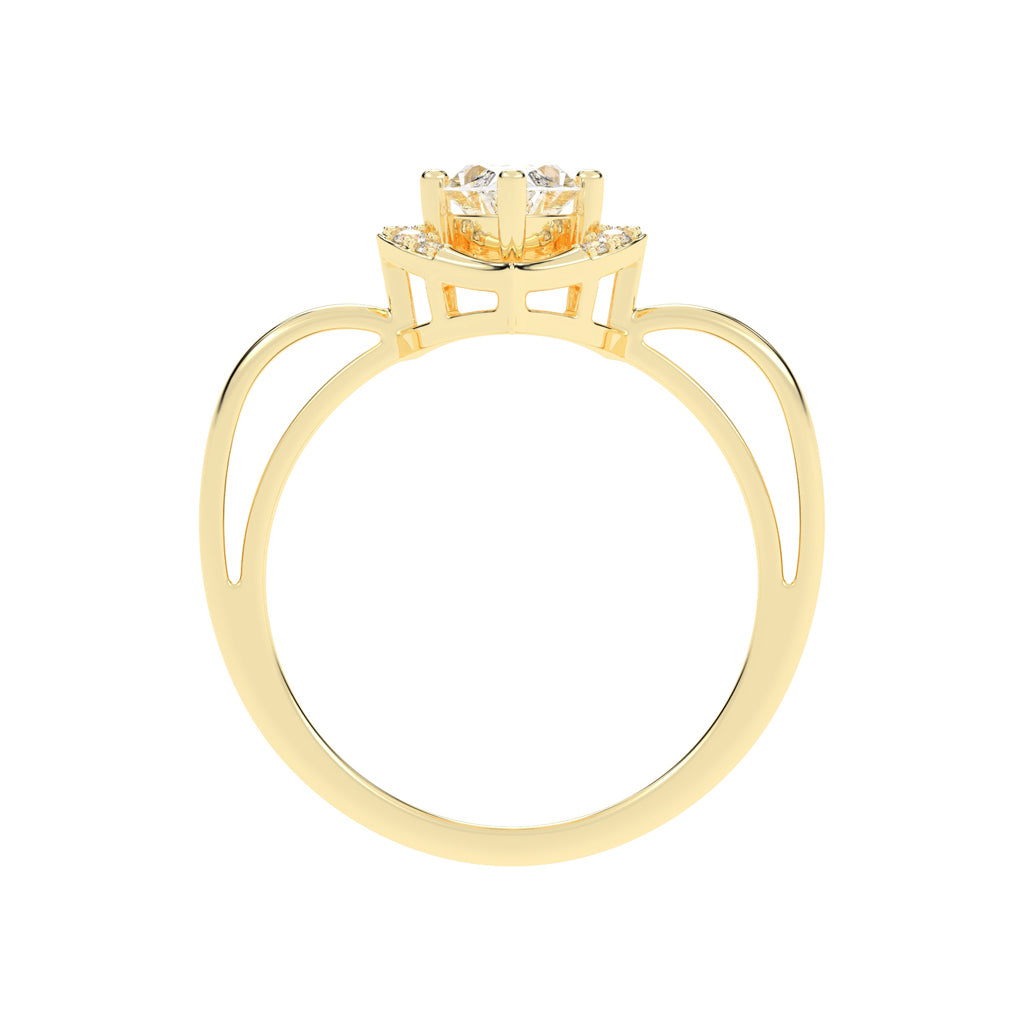 Delamira reversed tapred marquise cut delicate lab diamond ring