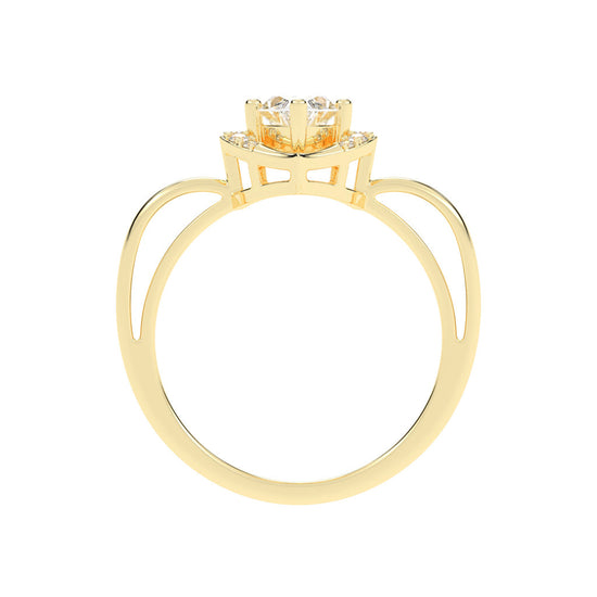 Delamira reversed tapred marquise cut delicate lab diamond ring