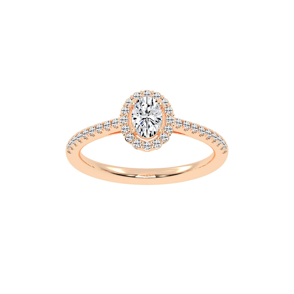 Halivia shared prong oval cut halo lab diamond ring