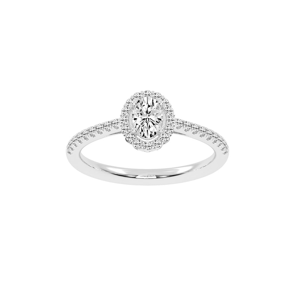 Halivia shared prong oval cut halo lab diamond ring