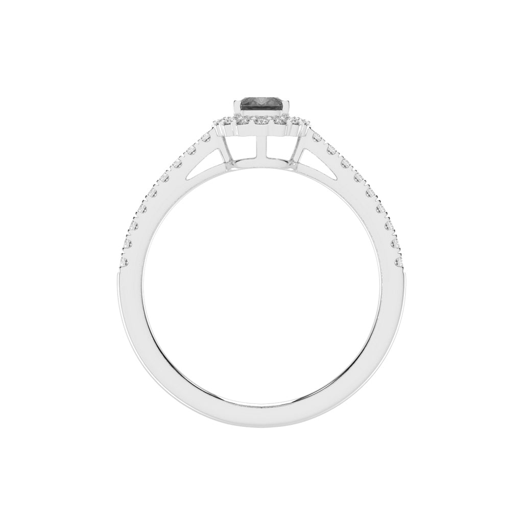 Halivia shared prong oval cut halo lab diamond ring