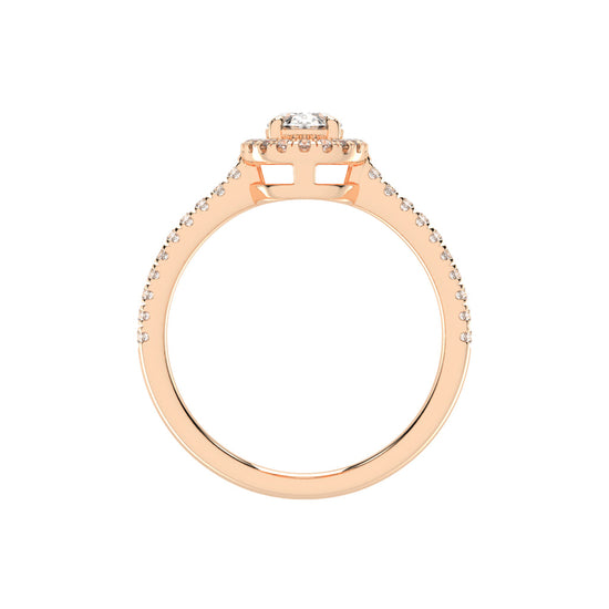 Halireva oval cut halo lab diamond ring