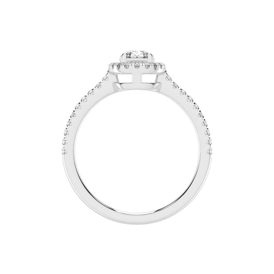 Halireva oval cut halo lab diamond ring