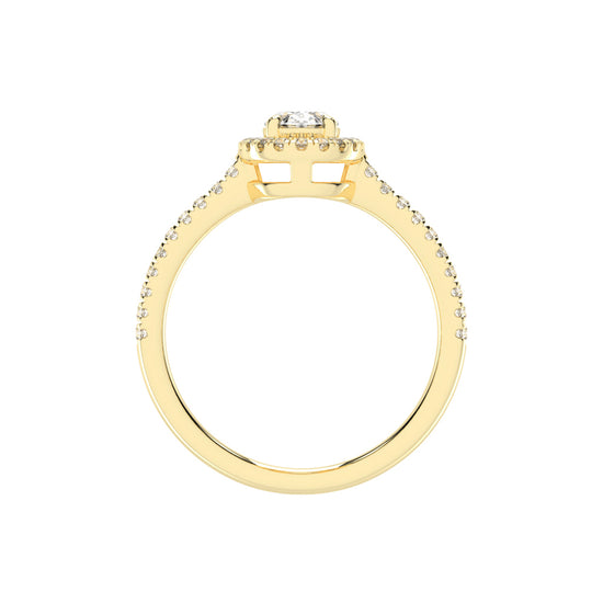 Halireva oval cut halo lab diamond ring