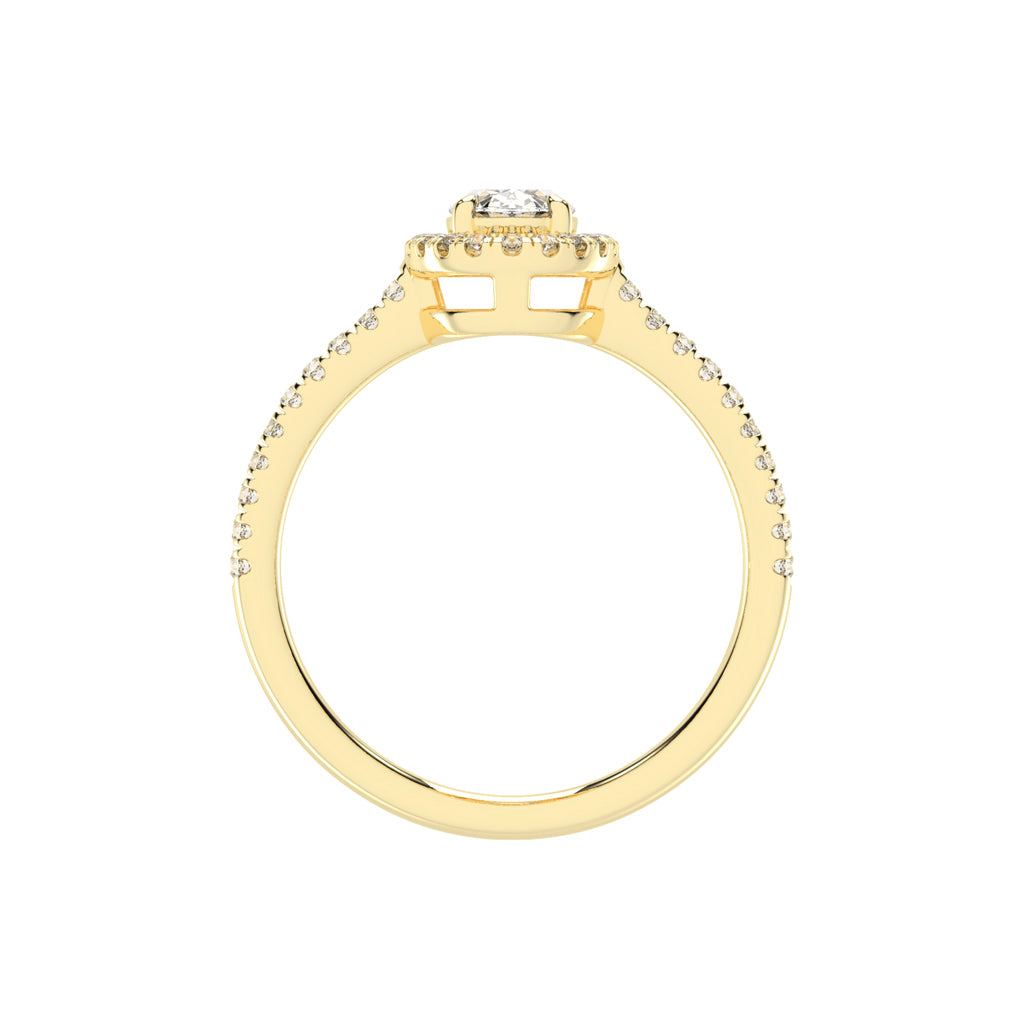 Halireva oval cut halo lab diamond ring