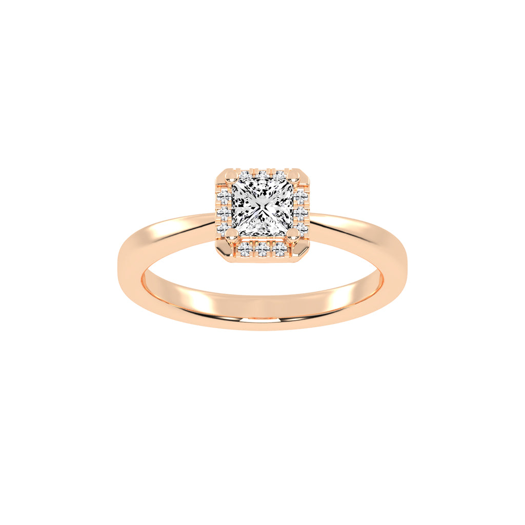 Solterixa reversed tapred princess cut lab dimaond ring