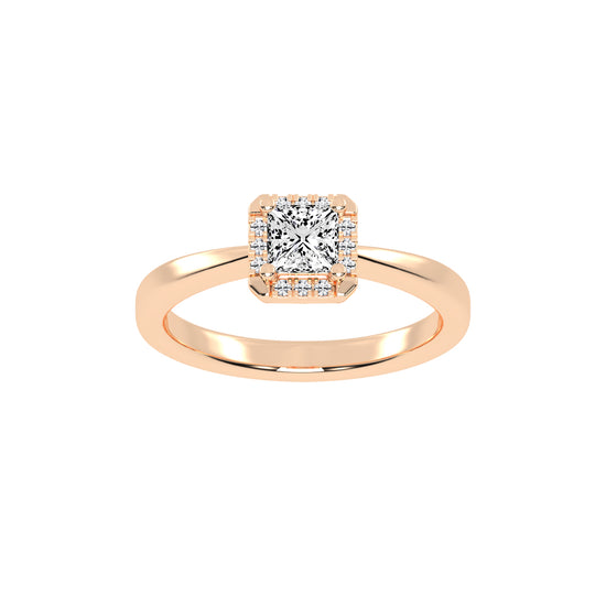 Solterixa reversed tapred princess cut lab dimaond ring