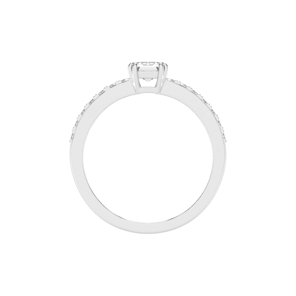 Elegora double prong emerald cut lab diamond ring