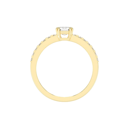 Elegora double prong emerald cut lab diamond ring