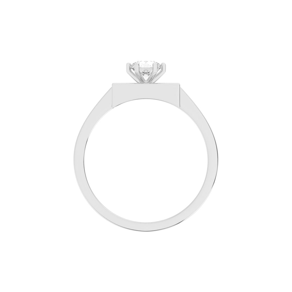 Delicina six prong round cut delicate lab diamond ring