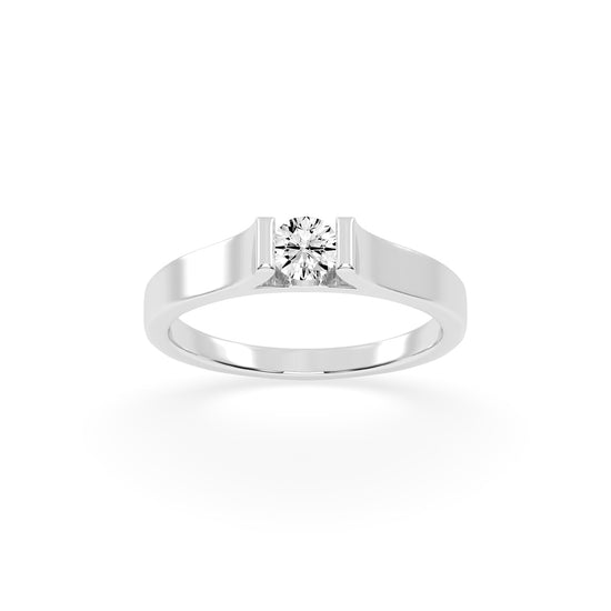 Delencia bar set round cut delicate lab diamond ring