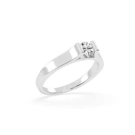 Delencia bar set round cut delicate lab diamond ring