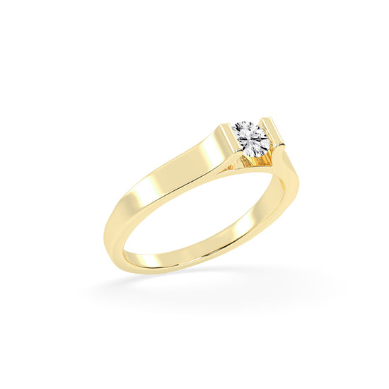 Delencia bar set round cut delicate lab diamond ring