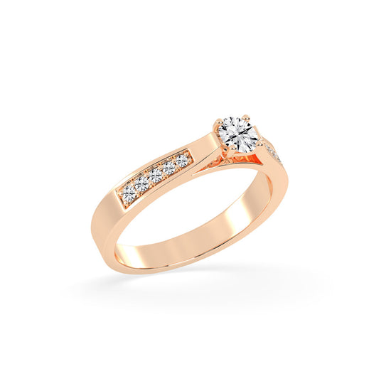 Delanova round cut delicate lab diamond ring
