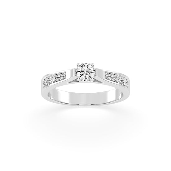 Delanova round cut delicate lab diamond ring