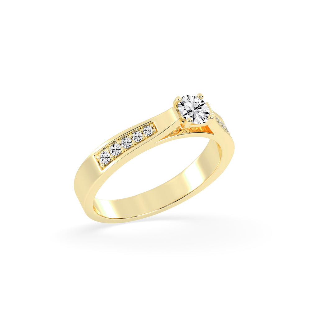 Delanova round cut delicate lab diamond ring