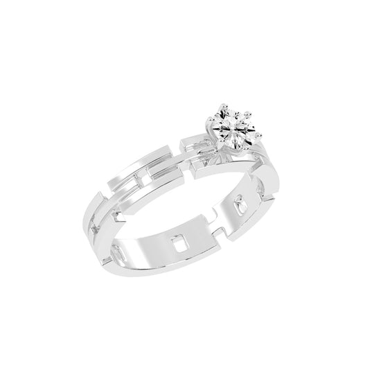 Delorana six prong round cut delicate lab diamond ring