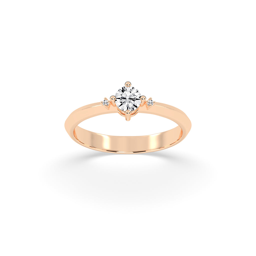 Solvalaire basket Round cut solitaire lab diamond ring