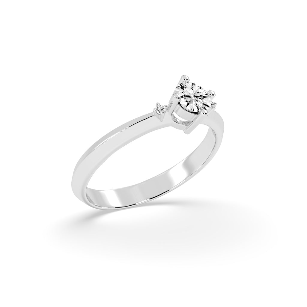 Solvalaire basket Round cut solitaire lab diamond ring